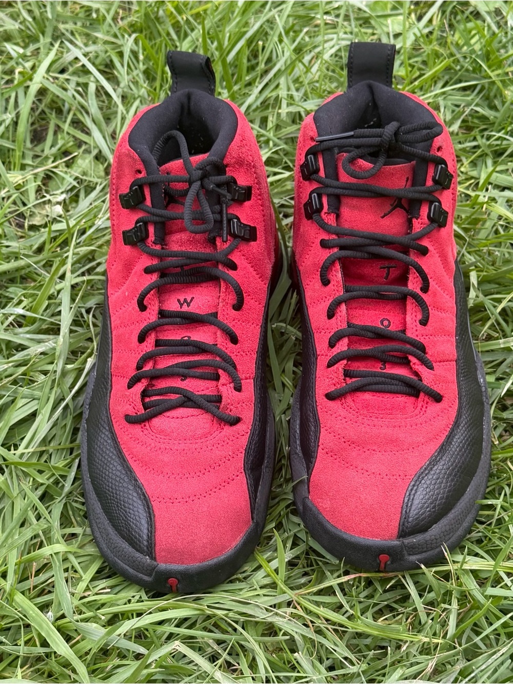 Nike Jordan Red and Black Suede High-Top Sneakers - Picture 1 of 7